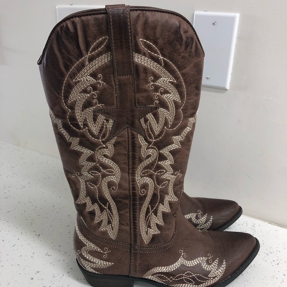 Coconuts by Matisse lone star brown cowboy boots womens size 6 - Picture 2 of 9